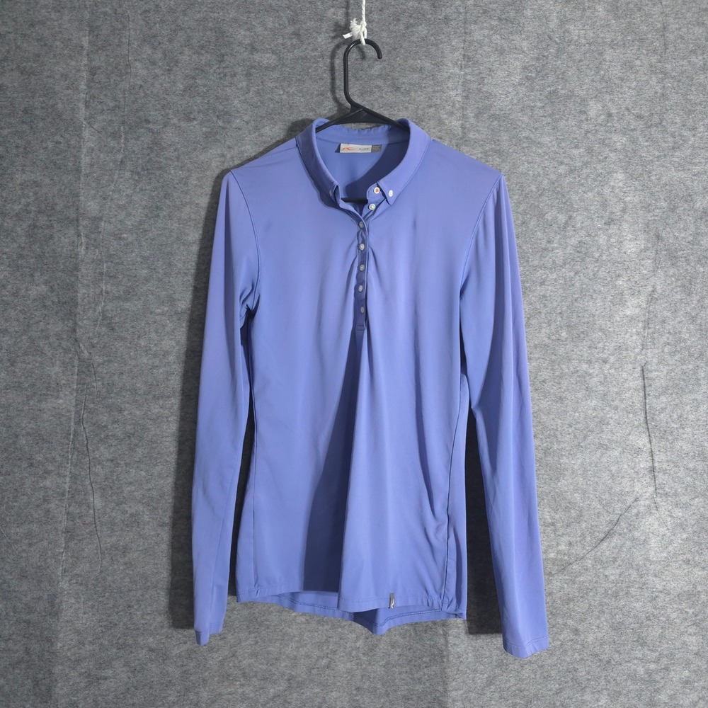 KJUS Golf Polo Shirt Womens M Periwinkle Blue‎ Long Sleeve Slim Fit Performance
